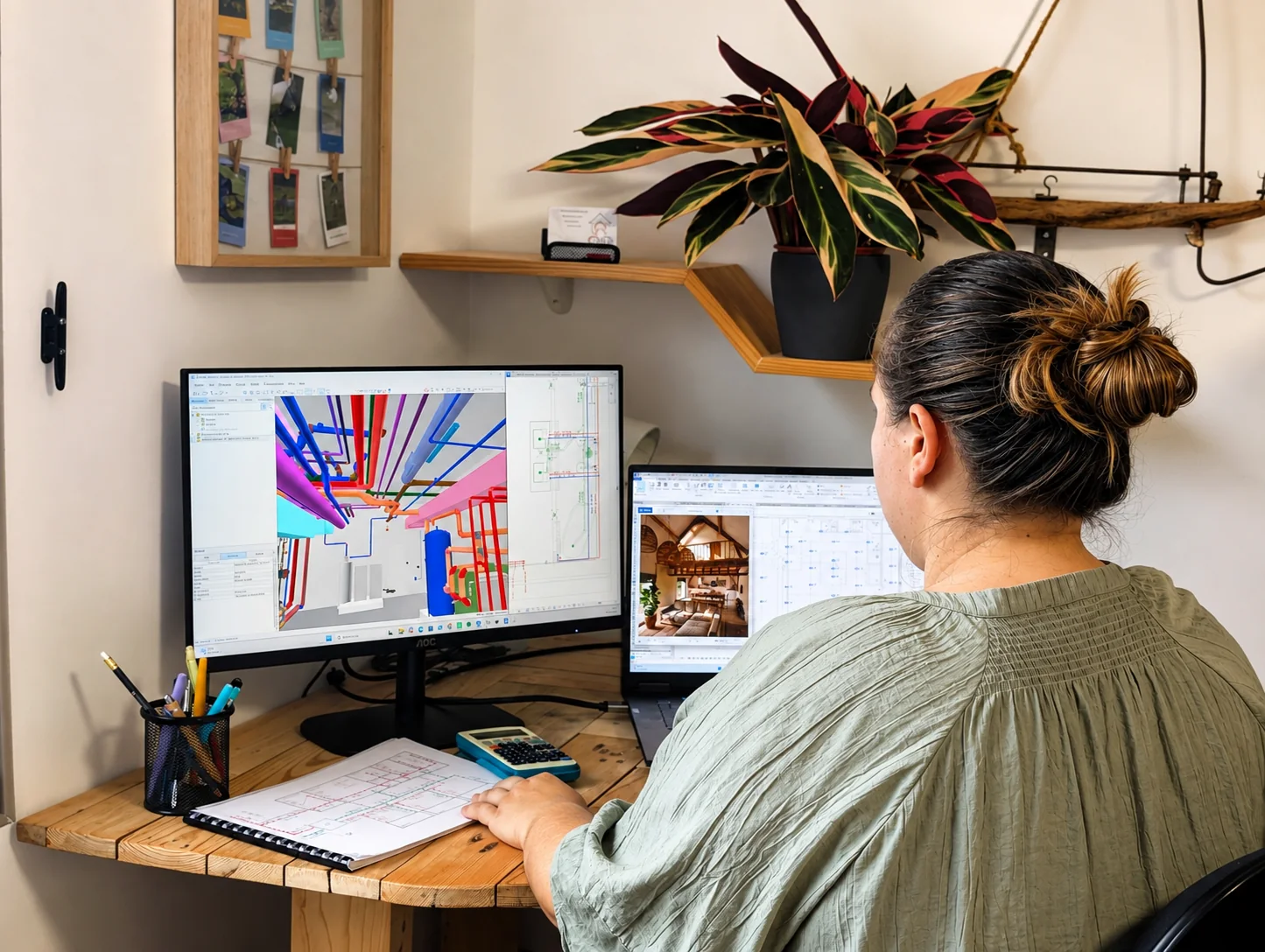 Flavine travaillant sur une maquette BIM