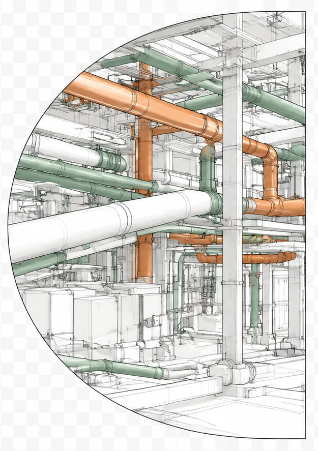Détail d’une maquette BIM technique