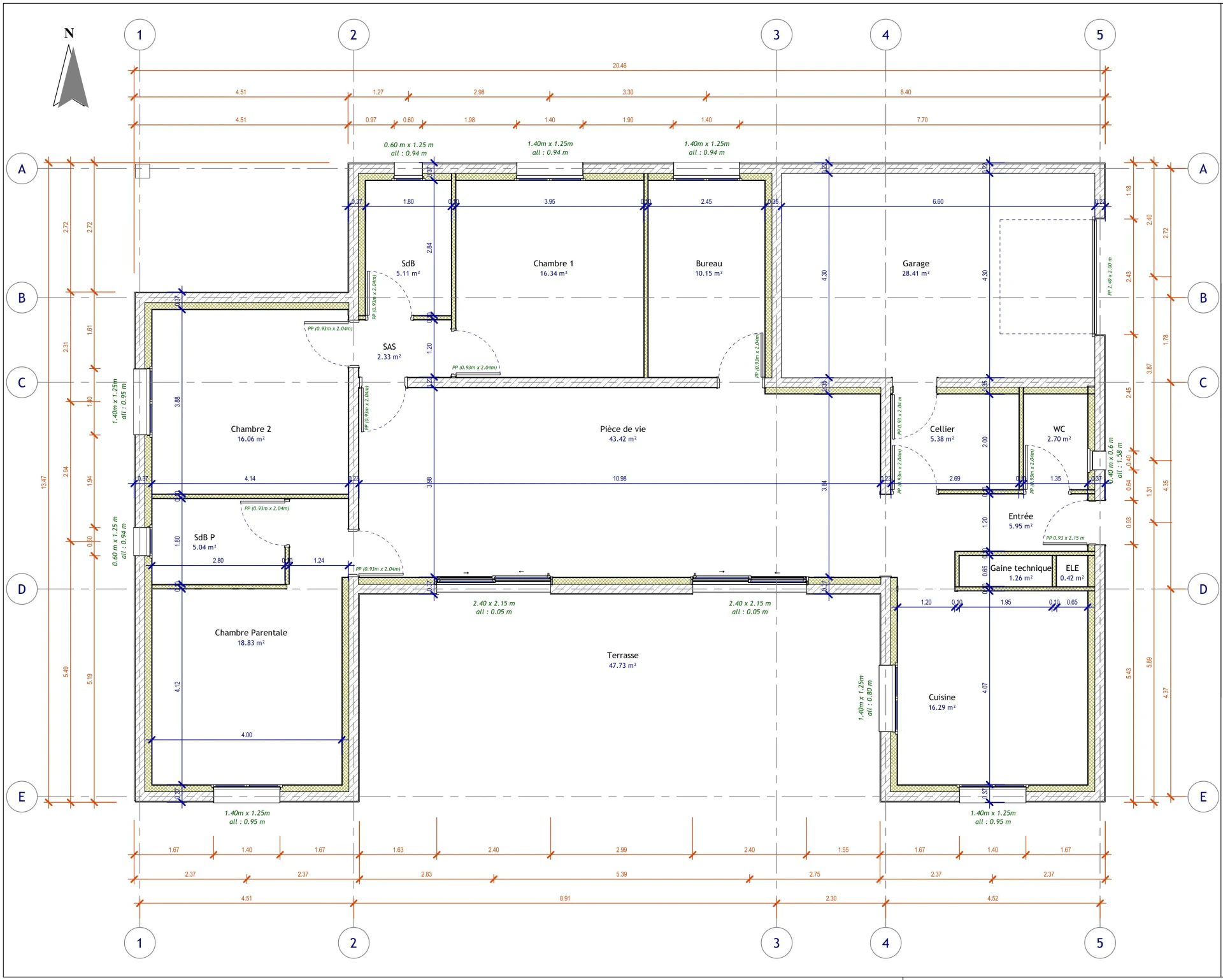 Exemple de plan technique de maison